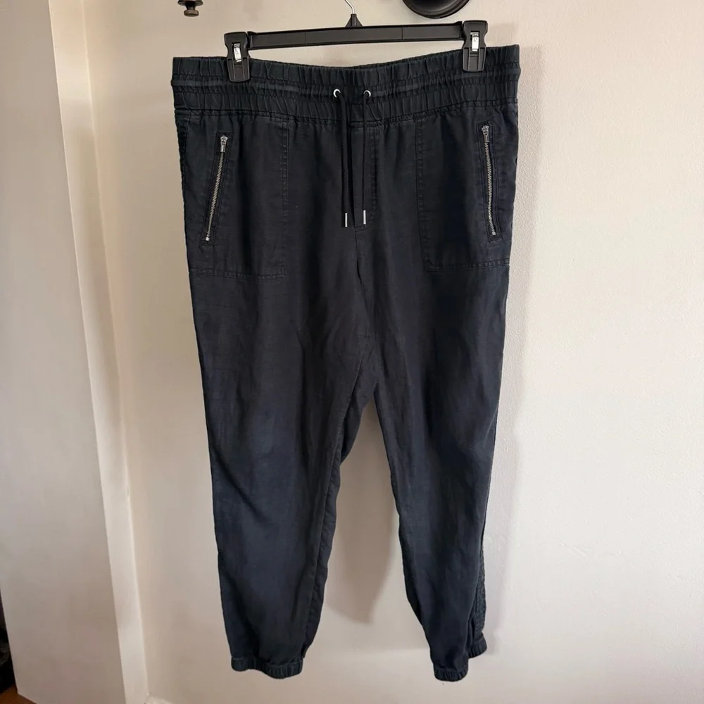 Athleta Women’s 100% Linen Black Casual Jogger Pants, size 16 - Picture 9 of 10